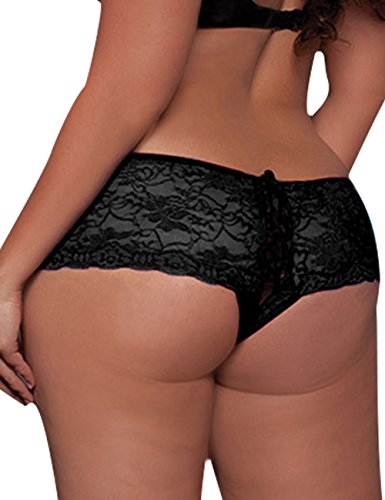 COCM10 Womens Sexy Lace Crochet Crotchless Briefs Lingerie Knickers Underwear Panties