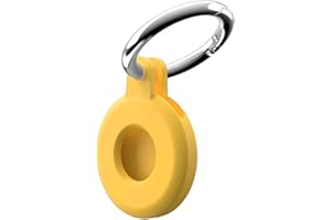 Msagkah Funda de Silicona AirTag con Llavero, Cubierta de Soporte de Rastreador GPS AirTag, Cubierta Protectora Antiarañazos para Apple Airtag (Yellow)