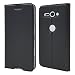 Produktbild HopMore Sony Xperia XZ2 Compact Silikon Leder Hülle mit Kartenfach Klappbar Einfarbig Design Bumper Ledertasche Standfunktion Holster Bookstyle Schutzhülle Handyhülle Tasche Cover Case pour Sony Xperia XZ2 Compact -- Schwarz