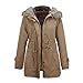Price comparison product image  Mosstars Women Warm Coat, Ladies Winter Long Sleeve Hooded Down Jacket Overcoat Fluffy Fuzzy Zippered with Pockets Long Plus Size Outwear