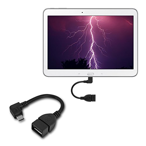 kwmobile Micro USB zu USB Adapter abgewinkelt für Smartphone, Tablet, Notebook, Ultrabook, Netbook, MP3 Player – USB 2.0 10 cm - 4