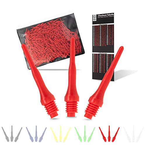Tindola MAX Lot de 500 Pointes de fléchettes en Plastique Souples pour fléchettes électroniques Filetage 2BA