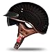 Produktbild YAJAN-helmet Jet Helm Halbschalen mit Sonnenblende Scooter Helm Motorrad Helm Chopper Roller Fahrradhelm Damen und Herren Gedruckte Indianer 57-61cm