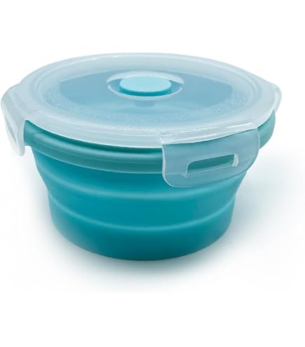 RMAMSCOV Faltschüssel Aus Silikon 1000 Ml – Mit Deckel & Tasche – Camping, Büro, Picknick