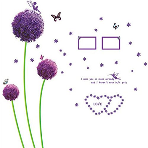 Zuhause Raum Lila Blumenmuster Wandtattoo Wandgemälde DIY Aufkleber Deko