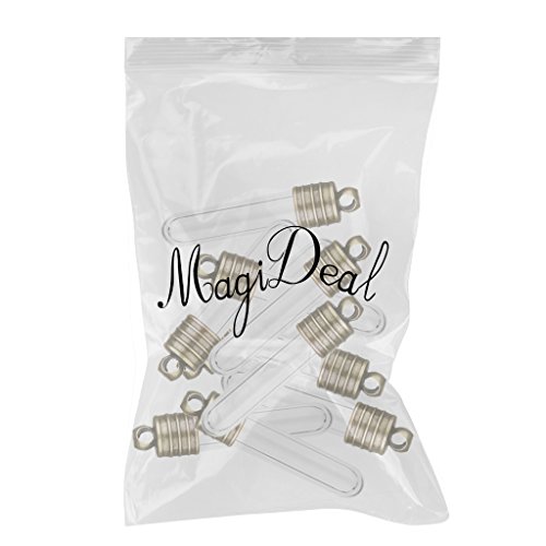 Mini Leere Glasrohr Fläschchen Charme Wünschen Flaschen Anhänger 10 Stk. Klar - 2