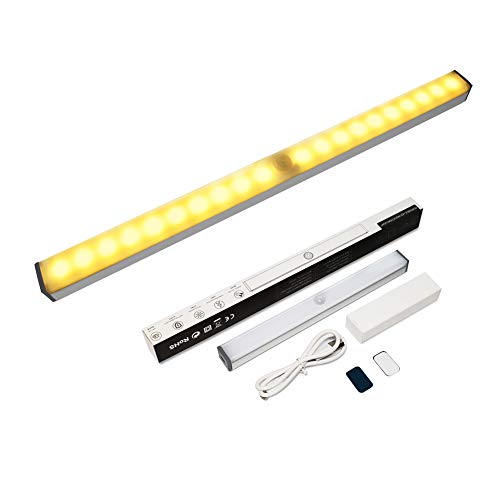 Lumière de capteur de mouvement-Vindany 20 LED magnétique Motion Sensor armoire placard lumières Stick-on partout rechargeable auto on/off sous armoire armoire éclairage extérieur LED veilleuse