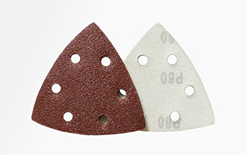 300 Stück Klett-Schleifdreiecke 93x93x93 mm Körnung je 50 x 40/60/80/120/180/240 für Delta-Schleifer 6 Loch - 3