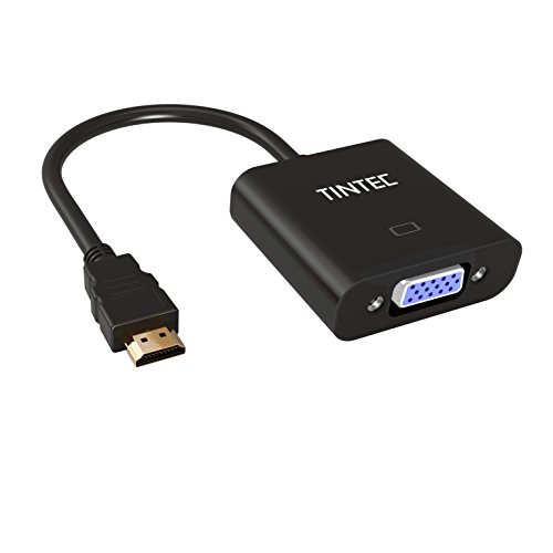 HDMI auf VGA, Tintec Vergoldete 1080P Aktiv HDMI zu VGA mit Audio Übertragung Adapter Konventer Kabel Cabel – Schwarz - 6