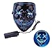 Produktbild benefit-X LED Licht Maske Teufelsmaske Angst Maske gruselige Masken für Party Karneval Halloween Kaltlicht Ghost Walk Urlaub Party Maske Mask Color: Black Light with Color: Blue