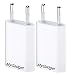 Produktbild Original 2x MyGadget Netzteil USB Adapter (1 Ampere - 1000 mAh - 100- 240V) Ladestecker Ladeadapter Ladegerät Apple IPhone 6s, 6s Plus, 6, 5, 5s, iPod nano 7, 5G in Weiss