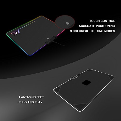 ACGAM P09 RGB Alfombrilla Gaming Para Rat  n 350mm x 250mm x 0 36mm iluminaci  n RGB Para Gaming Color Negro