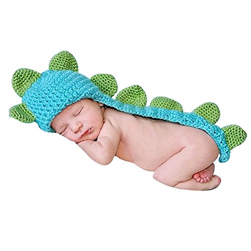 ZAMME New Born Baby Infant Crochet Knitted Dinosaur Costume Photograph Prop