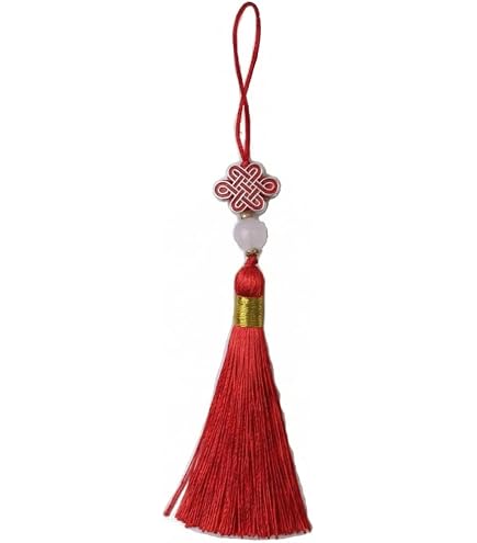 6 Nappe Rosse Con Nodo Cinese E Perline – Set Fai Da Te Per Gioielli, Segnalibri, Borse E Decorazioni Bohemien
