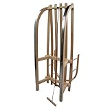 Winterexpress Holzschlitten mit Rückenlehne & Zugleine – Lehne -Kinderschlitten – Schlitten aus Holz Kinderschlitten NEU - 2