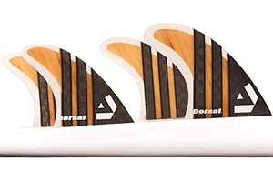 DORSAL Surfboard Fins Quad 4 Set FCS Compatible Medium Bamboo