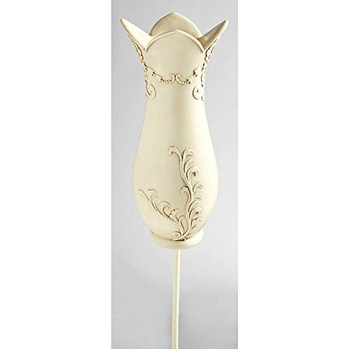 Grabvase Flora Friedhofsvase Steckvase Grabschmuck Vase Kunststein mit Engel NEU - 3