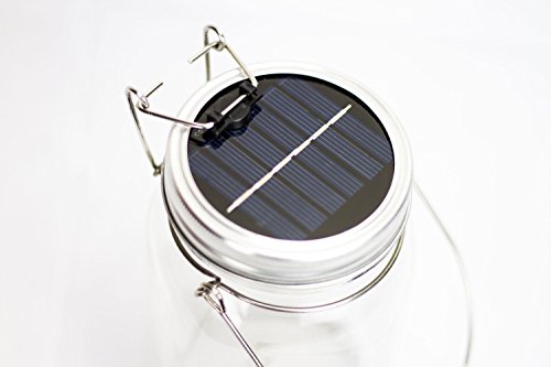 Trendario | LED Solar-Lampe im Einmachglas | Solar-Laterne als perfekte Gartenleuchte | Solar Sun Jar, Sonnen Hängeleuchte aus Glas | Solarglas mit extra langer leuchtdauer - 4