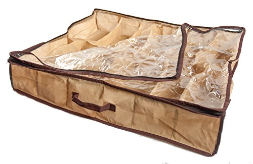 12 Pairs Tidy Under Bed Fabric Shoe Storage Organizer Box Closet Bag
