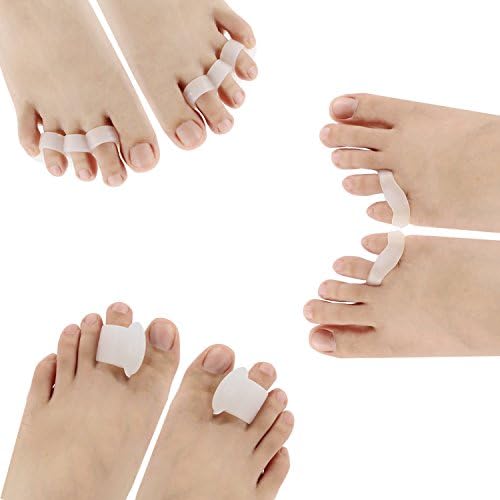 Almondcy Gel Toe Separators Set - Protectors Spacers Straighteners (w/ Toe Loop) - Pedicure Tools for Men &amp; Women