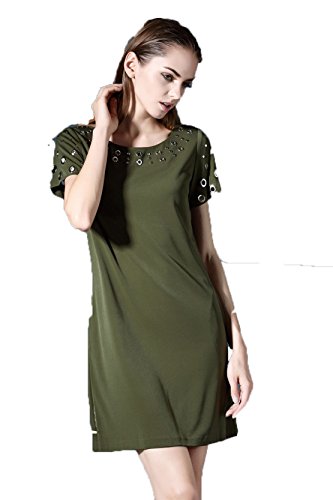 Preisvergleich Produktbild Yali Kleid-Rundhalsausschnitt SSD Slim, Grün, L