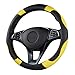 Produktbild JoyFan Auto-Lenkradbezug, Mikrofaser, Leder, Rutschfest, Leder, Schwarz/Gelb, 36cm/14.17inch