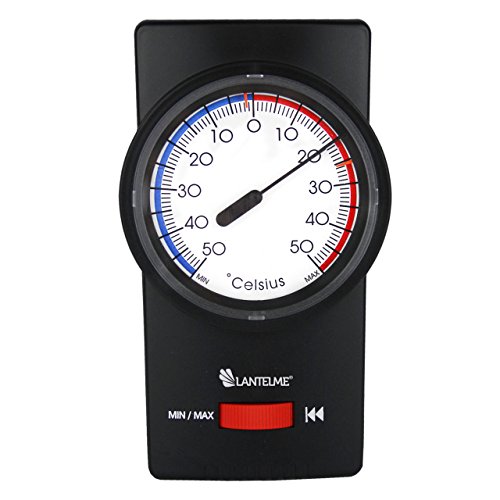 Bimetall Innen - Außen - Garten Min Max Zeiger Thermometer schwarz . Gartenthermometer mit Schleppzeiger Analog