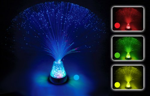 Base de cristal Playlearn de color cambiante con lámpara óptica de fibra SFLCC - 4 colores - Nueva lámpara de estado de ánimo de 33 cm