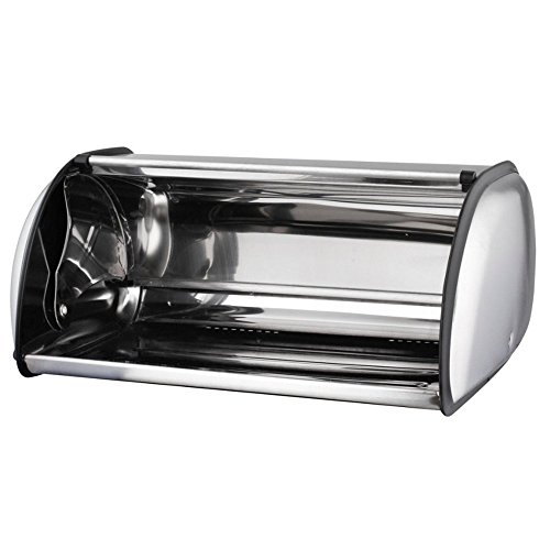 Florina Vito Brotkasten Satinierte Edelstahl Brotbehälter mit Rolldeckel Brotkiste - 2