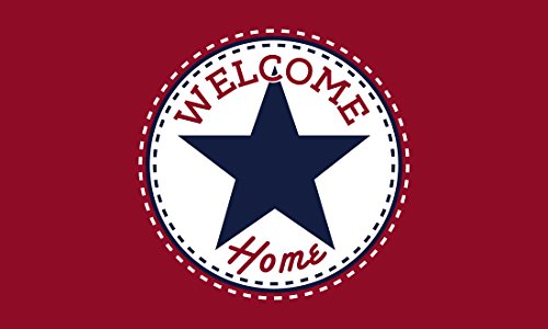 GIFTCOMPANYITALY OGGETTI IDEE DESIGN Zerbino Welcome Star Home, Cocco, Rosso Scuro, 75x2x45 cm