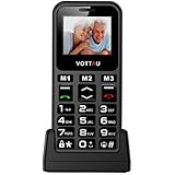 Unlocked Cell Phones, VOTTAU E09 Dual-band GSM Mobile Phone Dumbphone Easy-to-Use Cell Phone for Seniors with Dual SIM Big Button SOS Button