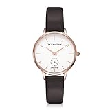 VICTORIA HYDE Damen Armbanduhr Classic Quarz Uhren Rosegold aus Lederband Schwarz Frauen Wasserdicht Uhr Marken