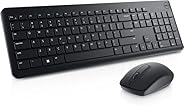 Dell USB Wireless Keyboard and Mouse Set- KM3322W, Anti-Fade & Spill-Resistant Keys, up to 36 Month Batter
