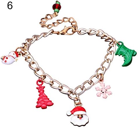 jEZmiSy Christmas Santa Claus Snowflake Heart Rope Metal Unisex Bangle Bracelet Gift 6