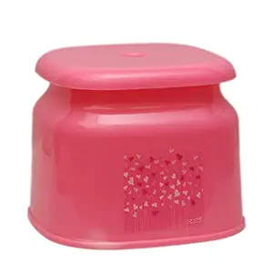 Cello Marbella Square Plastic Stool, Pink