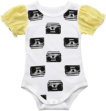 Baby Girls Jumpsuit ,Dorame Toddler Infant Baby Girls Short Sleeve Chiffon Splice Romper Jumpsuit Clothes (12-18 months, White)