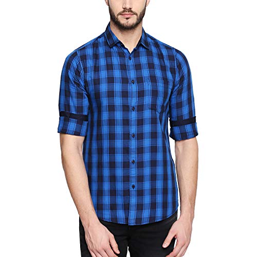 Dennis Lingo Mens Checkered Blue Slim Fit Casual Shirt RS.649 (74.00% Off) - Amazon Dennis Lingo Mens Checkered Blue Slim Fit Casual Shirt RS.649 (74.00% Off) - Amazon