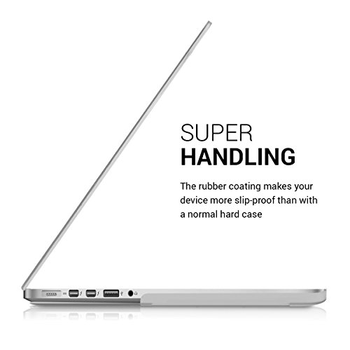 kwmobile Hardcase Laptop Hülle für Apple MacBook Pro Retina 13″ (ab Ende 2012) – Matt Transparent dünne gummierte Schutzhülle Cover Case Tasche - 3