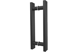 LVYIHAN Manijas Cuadradas en Negro Mate para Puerta de Granero 30/60/90/120/150 cm, Tirador de Empuje y Tiro de Doble Cara, Tirador Largo para Puertas Francesas Puertas Exteriores Puertas de Ducha