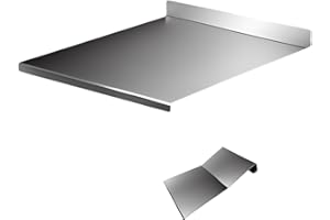 Vulcan Inox | Spianatoia in acciaio inox con tarocco taglia impasto | MADE IN ITALY (70 X 50 + 2CM BATTENTE 4CM ALZATA)