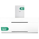 Svan Range Hood Inclined 90 cm White Glass SVCC1960B. Power 600m3/h, Double Throw, 3 Speeds, Touch Control, Dishwasher Safe F
