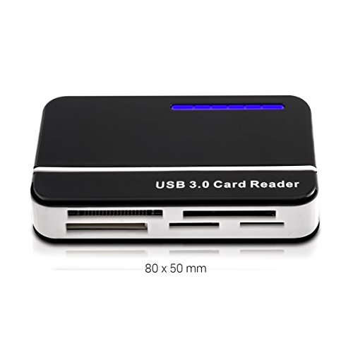 kwmobile USB Kartenleser All in One, Card Reader mit USB 3.0 zum Lesen von SD, MMC, Compact Flash und weiteren. Kartenlesegerät in Schwarz - 3