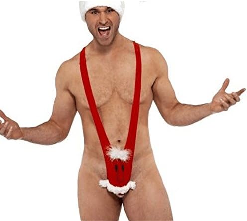 Christmas Reindeer Patterns Men Novelty Underwear Thong Mankini Gag & Pranks Gifts