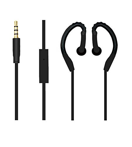 Besign Auriculares est  reo SP01 2015 nuevo Deporte en la oreja los auriculares con micr  fono Auriculares para el tel  fono inteligente inteligente Celulares auricular  Negro 
