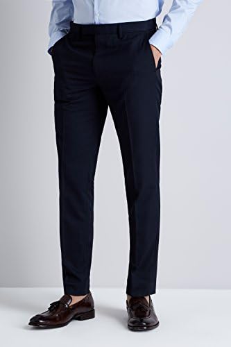 Moss London Men`s Slim Fit Machine Washable Navy Suit Trousers 36R Blue
