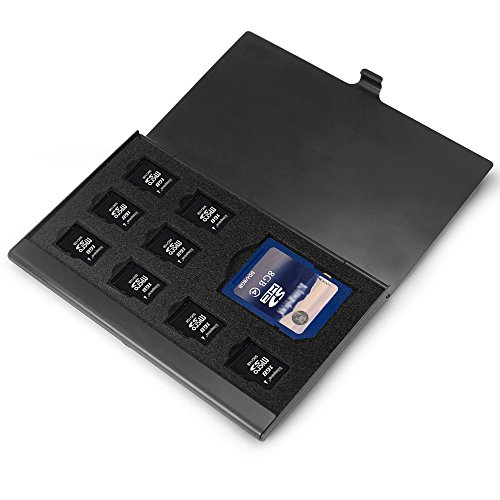 SD Memory Card-Aluminium-Gehäuse, Senhai Micro SD Card Speicherschutzbehälter, 2 Pack – Schwarz - 4