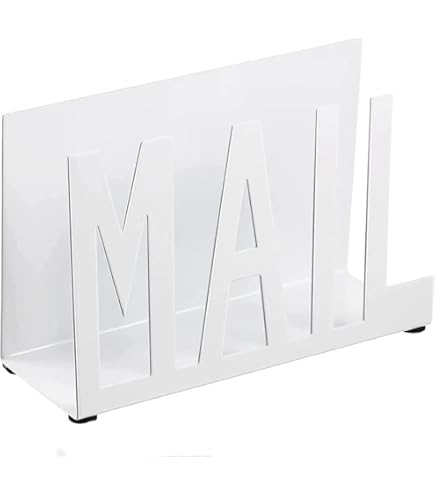 Portalettere In Metallo Bianco Con Tagliacarte - Organizzatore Per Ufficio E Scuola - Design Elegante - Foto 7