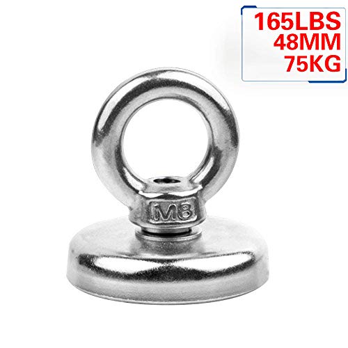 Imanes de Neodimio,Imán de Neodimio N52 Super Potente Imán Fuerza con agujero avellanado y argolla,Diámetro 48MM Para usos múltiples.