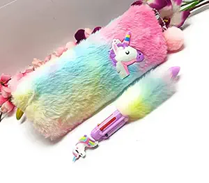 Tera 13 (Pack of 2 in 1) Unicorn Feather Pouch with Pen / Unicorn Pouch for Girls /Unicorn Feather Pen
