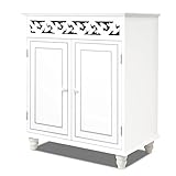 White Wooden Cupboard Cabinet Sideboard 2 Doors Furniture Freestanding (Kitchen &amp; Home)
